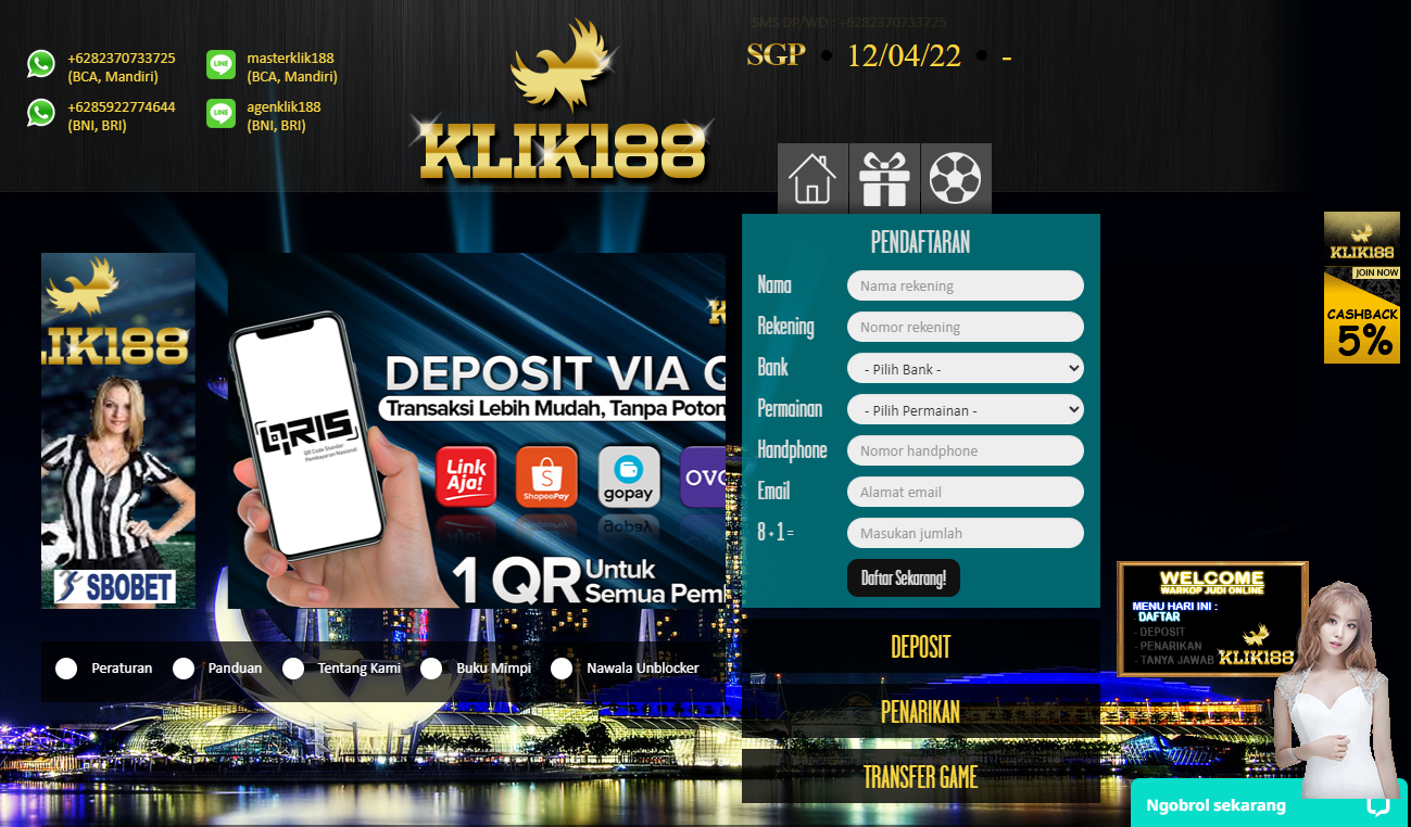 KLIK188 SITUS SBOBET LIVE CASINO ONLINE TERPERCAYA